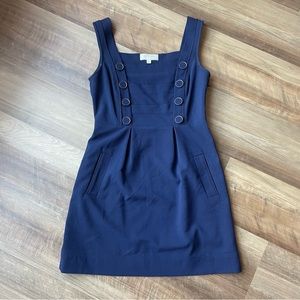 Moulinette Soeurs Navy Buttons Sailor Nautical Inspired Dress with Pockets